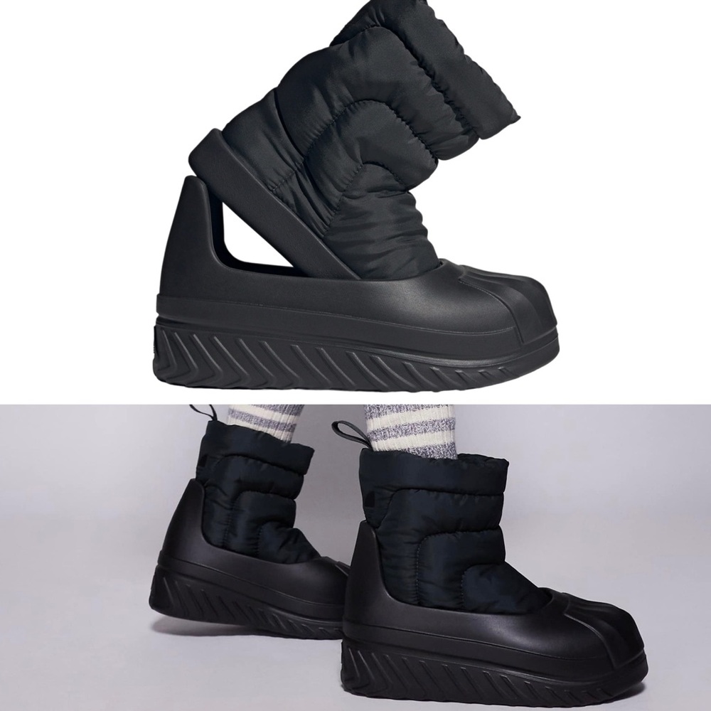 NEW Women ADIDAS Core Black Adifom Superstar Winter Boot removable shell Sz 7.5